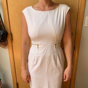 Calvin Klein White, cap-sleeve dress